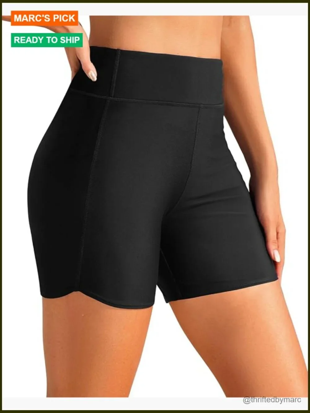 High Waisted Swim Shorts Tummy Control Bathing Suit Bottom Boy Shorts Plus Size